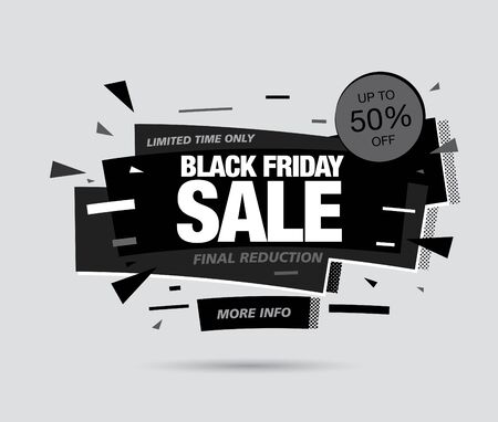 black friday sale banner layout design vector illustrationのイラスト素材
