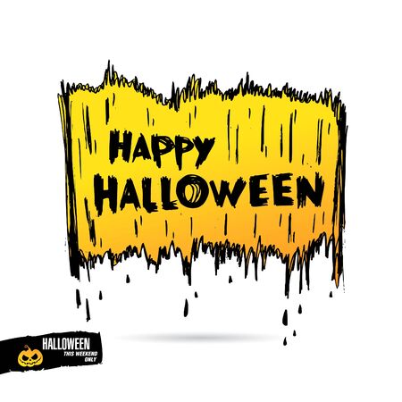halloween party banner layout design, vector illustrationのイラスト素材