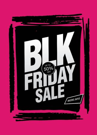 black friday sale poster layout design, vector illustration, grunge slyleのイラスト素材