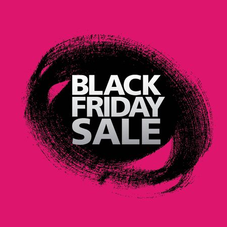 black friday sale poster layout design, vector illustration, grunge slyleのイラスト素材