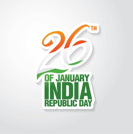 Republic Day of India. 26 th of January. Greeting card. Vector illustrationのイラスト素材