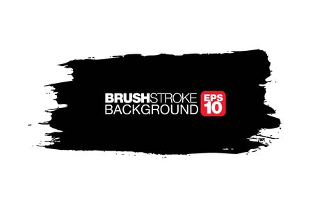 black vector brushstroke background, vector illustrationのイラスト素材