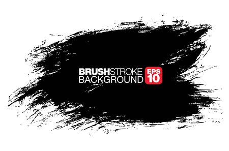 black vector brushstroke background, vector illustrationのイラスト素材