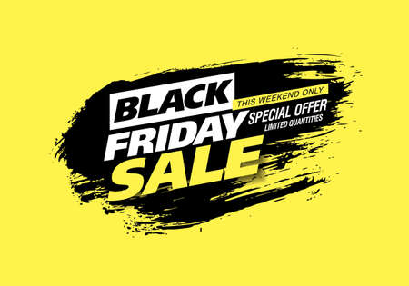 black friday sale poster layout design, vector illustration
