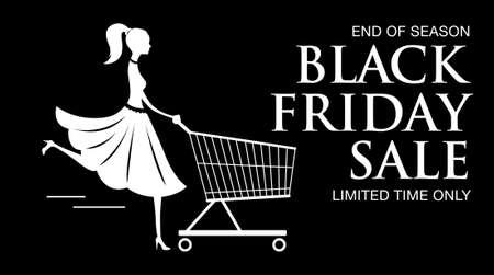 black friday sale banner layout design, vector illustrationのイラスト素材