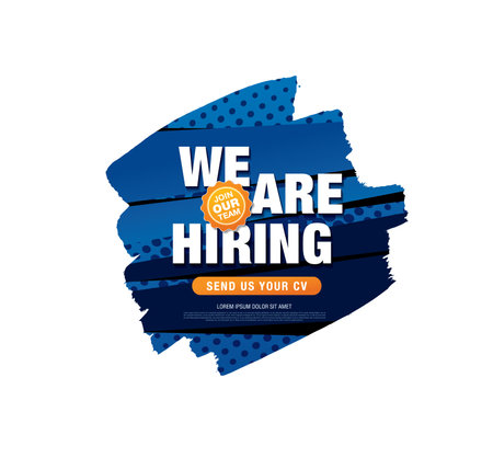 We are hiring poster design template. We are hiring banner. We are hiring lettering.のイラスト素材