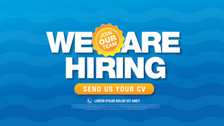 We are hiring banner template design. Job promotion, employment and recruitment concept. Vector illustrationのイラスト素材