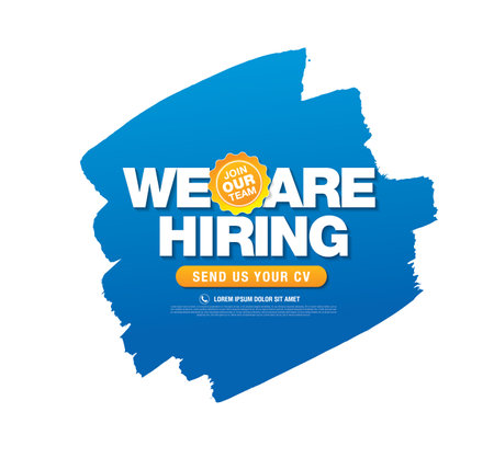 We are hiring banner design template. Recruitment agency. Hiring and recruiting. Vector illustrationのイラスト素材