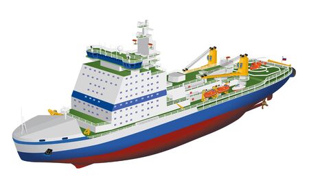 Modern Russian nuclear-powered icebreaker "Arktika"のイラスト素材