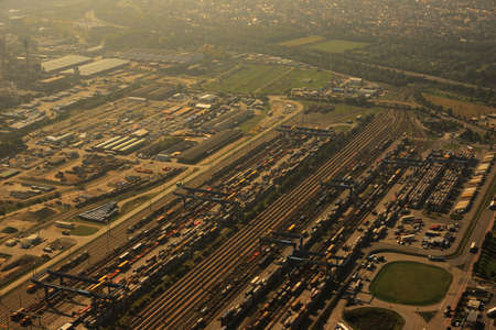 Aerial view Gterbahnhof Mannheimの写真素材