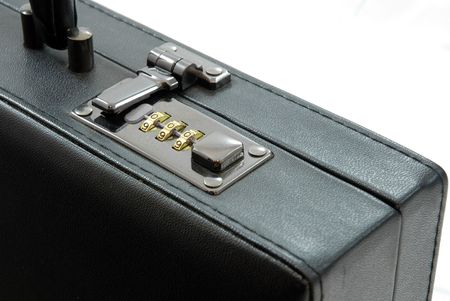 Lock of black suitcaseの写真素材