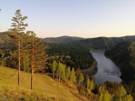 Inflow of the Yenisei River Mana Krasnoyarsk Territoryの写真素材