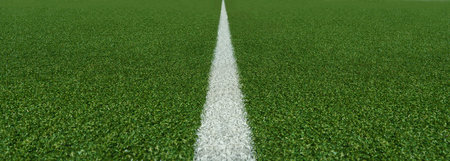 green textured field in soccer stadium. ready for gameの写真素材