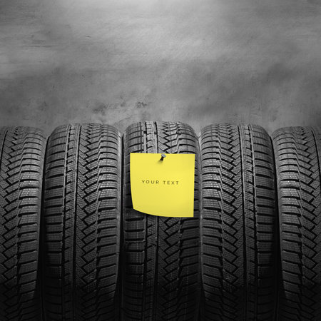Repair guarantee for needles in car tires. Tire shop, auto service and car wheel tire store design.