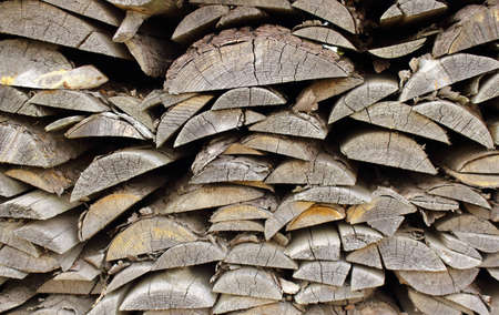 Old grayed boards are stacked on top of each other. Concept.