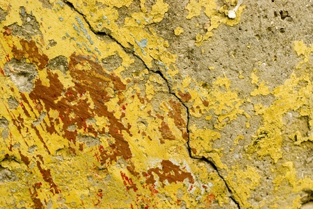 crack on an old concrete wallの写真素材