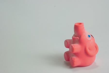 a pink elephant on white backgroundの写真素材