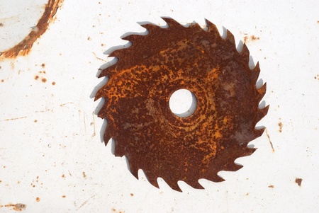 the rusty sircular sawの写真素材