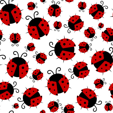 Ladybug seamless pattern, abstract texture vector art illustrationの写真素材