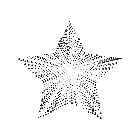 Dotted star vector illustration. Black star on white backgroundのイラスト素材