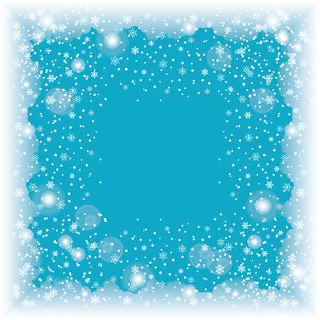 Snowflakes seamless pattern. Snow falls background. Vector illustration. Seamless pattern on a blue backgroundのイラスト素材