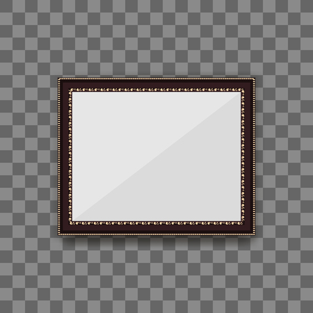 Photo Frame template .Photo frame templates . Picture or photo frame isolated on transparent background. Vector illustration.の写真素材
