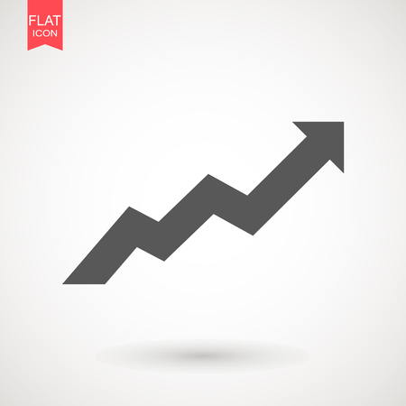 Arrow Icon in trendy flat style isolated on grey background. Arrow symbol for your web site design, logo, app, UI. Vector illustration.のイラスト素材