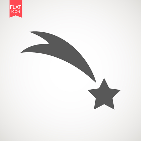 Falling star vector . Shooting star isolated from background . Icon of meteorite or comet with tailのイラスト素材