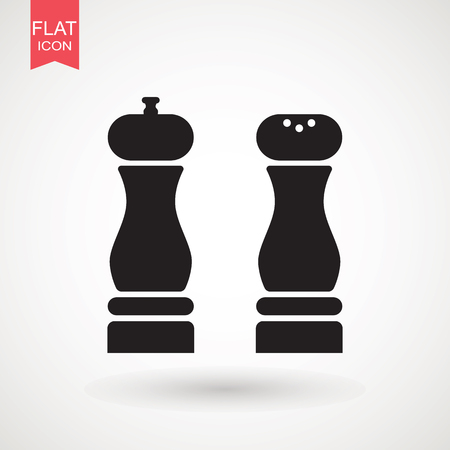 Salt and pepper shakers iconのイラスト素材