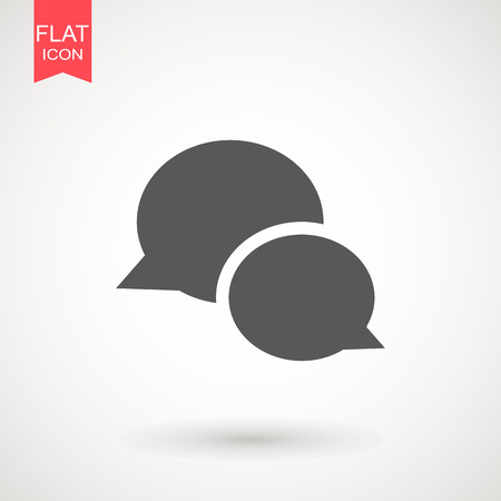 Speech bubble icon. Chat Flat vector. Comment icon. ON white backgroundのイラスト素材