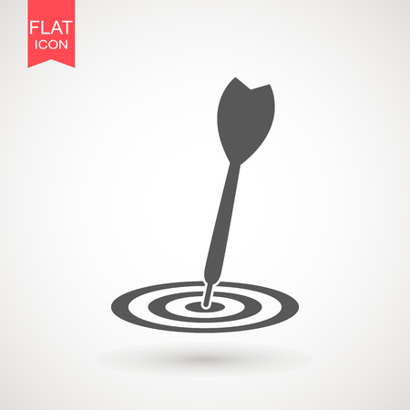 target icon. dart board. archery board. dartboard vector icon. Grey aim, arrow, Idea concept, perfect hit, winner, target goal icon. Success abstract pin logoのイラスト素材