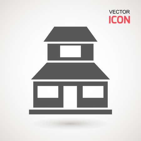 Office building icon, museum, school, hospital, hotel icon. Vector illustration . Page symbol for your web site design logo, app, UIのイラスト素材