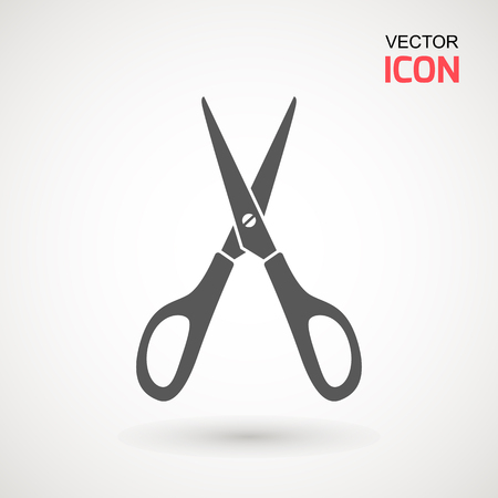 Scissors icon. Cutting scissors icon. Vector illustration. Isolated on white background. Web design elementのイラスト素材