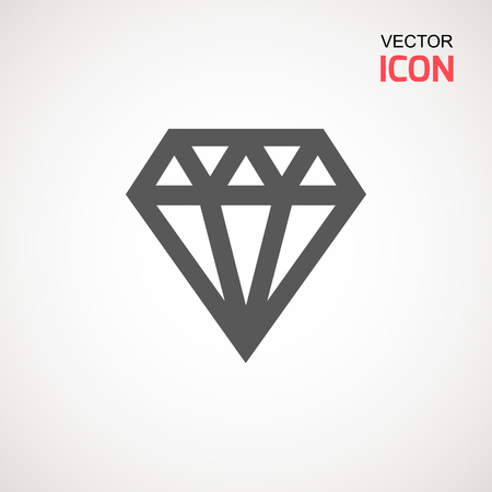 Diamond Icon Vector. Diamond sign icon. Jewelry symbol. Gem stone. Graphic element. Simple flat symbol. Perfect Black pictogram illustration on white background.のイラスト素材
