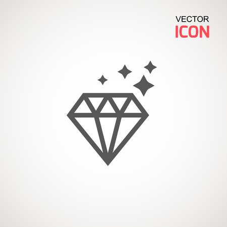 Diamond Icon Vector. Diamond sign icon. Jewelry symbol. Gem stone. Graphic element. Simple flat symbol. Perfect Black pictogram illustration on white background.のイラスト素材