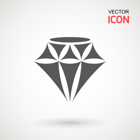 Diamond Icon Vector. Diamond sign icon. Jewelry symbol. Gem stone. Graphic element. Silhouette simple. Logotype concept. Logo design template. Simple flat symbol. on white backgroundのイラスト素材