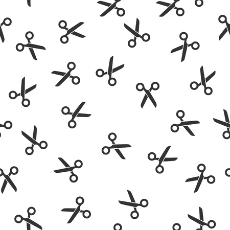 Scissors seamless pattern. Barber shop or tailor theme in vintage colors. Seamless pattern with hairdressing scissors. Sewing background and cloth design.のイラスト素材