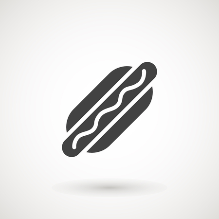 sausage sandwich icon. Hot dog icon in trendy flat style isolated on background. Hot dog icon page symbol for your web site design Logo, app, UI. Vector illustrationのイラスト素材