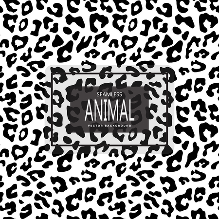 Leopard seamless pattern. White and black. Animal print. Vector backgroundのイラスト素材