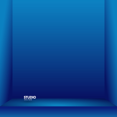 Empty vivid blue color studio table room background ,product display with copy space for display of content design.Banner for advertise product on website Vectorのイラスト素材