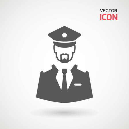 Police Icon vector. Policeman Officer avatar illustration. Soldier icon. Element of war and piece. Signs and symbol for websites, web design, mobile app on white backgroundのイラスト素材