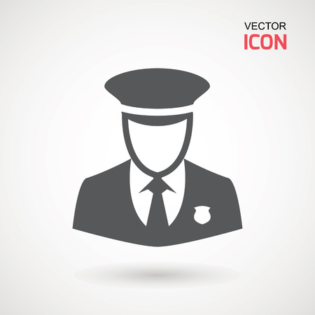 Police Icon vector. Policeman Officer avatar illustration. Soldier icon. Element of war and piece. Signs and symbol for websites, web design, mobile app on white backgroundのイラスト素材