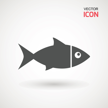 Fish icon vector isolated. Silhouette of fish on a light background.のイラスト素材