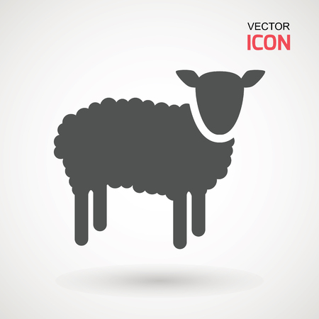 Sheep Icon. Silhouette of sheep on a light background.のイラスト素材