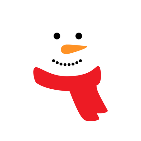 Snowman face isolated on white background. Vector illustration. Icon snowmanの写真素材
