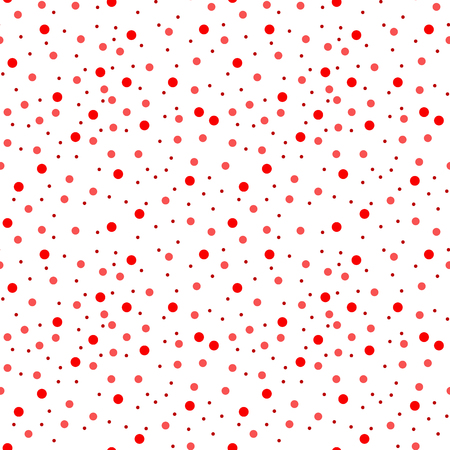 Red polka dot seamless. Color chaotic pattern circle. Spots Seamless pattern. - Vectorのイラスト素材