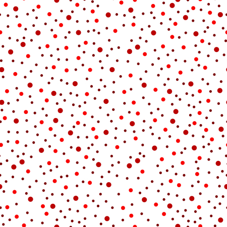 Red polka dot seamless. Color chaotic pattern circle. Spots Seamless pattern. - Vectorのイラスト素材
