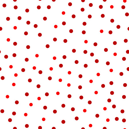 Red polka dot seamless. Color chaotic pattern circle. Spots Seamless pattern. - Vectorのイラスト素材