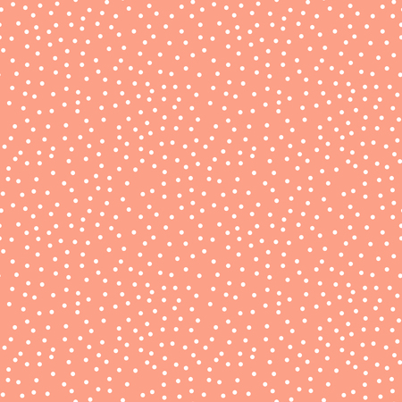 Coral color dots on a white background pattern. Abstract geometric modern background. Vector illustration. Art deco style. Circle seamless pattern - Vector illustrationのイラスト素材