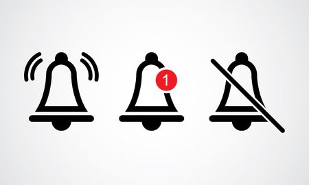 Notification line icon vector, material design, Social Media element, User Interface sign, EPS, UI, Image, Illustration. New message. Bell line icons with the different status. - Vectorのイラスト素材